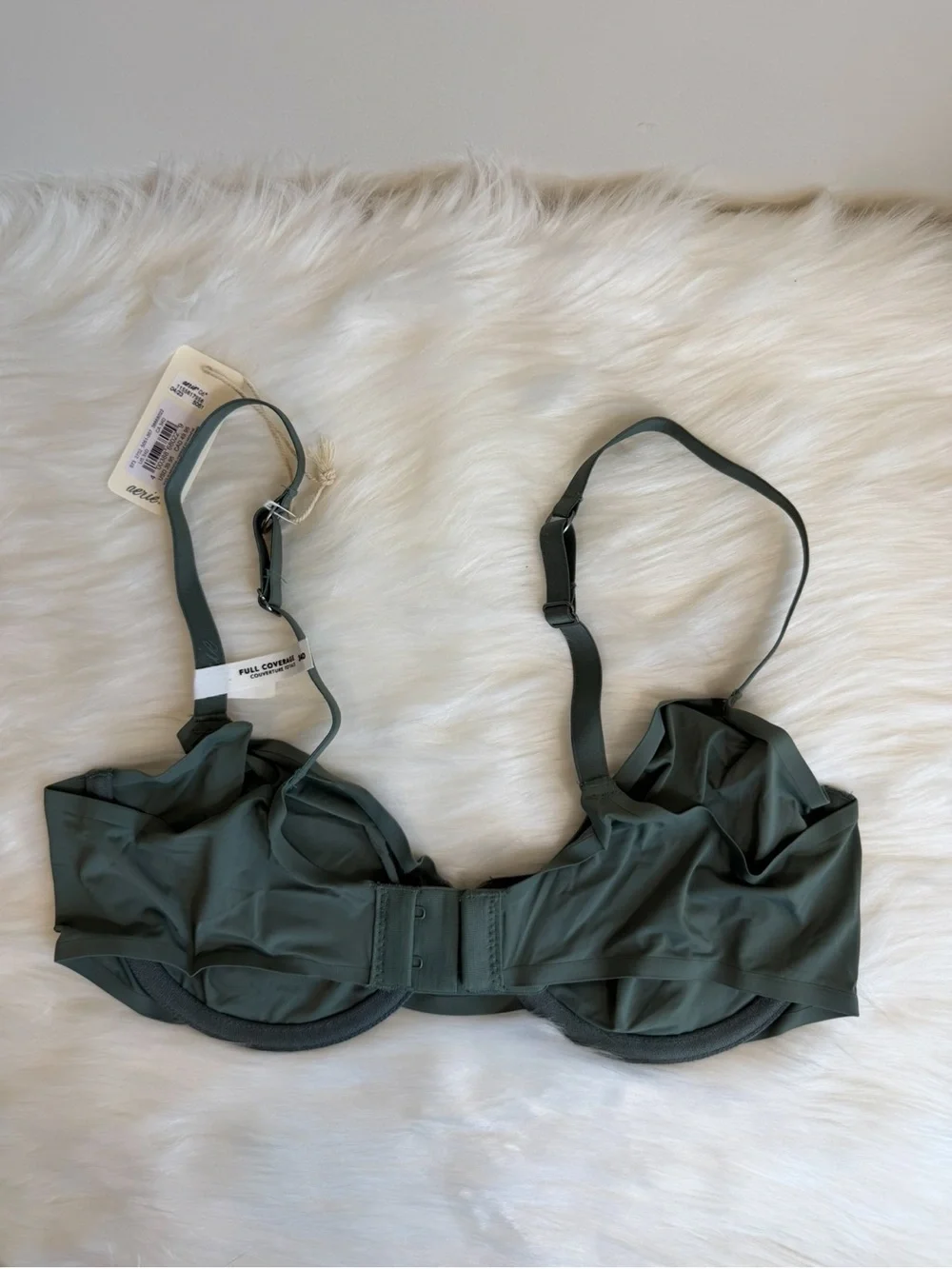 NWT SMOOTHEZ by Aerie Unlined Mesh Full Coverage Underwire Bra Green Size 34D - Picture 12 of 14